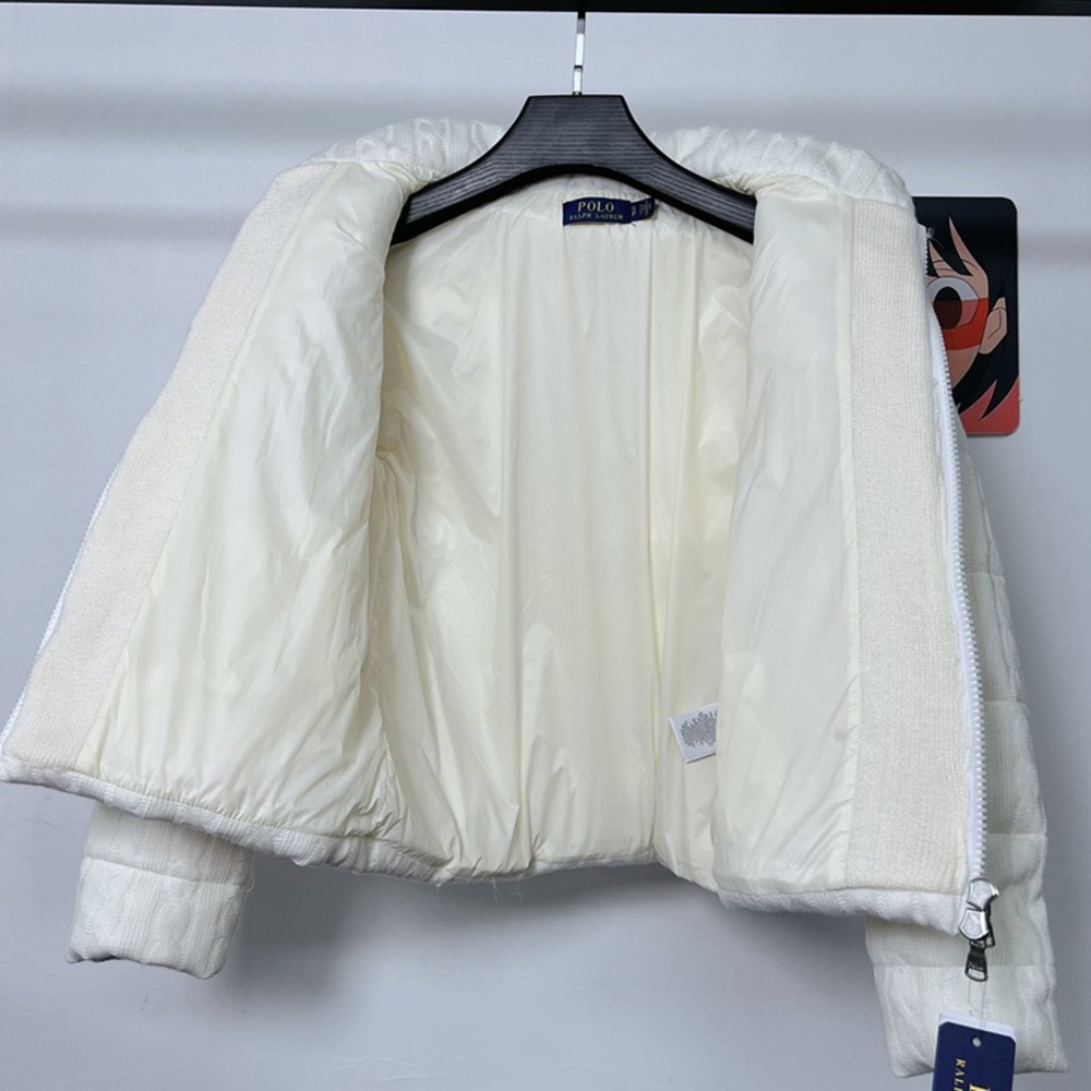 Ralph Lauren White Cable Knit Down Jacket - Picture 6 of 6